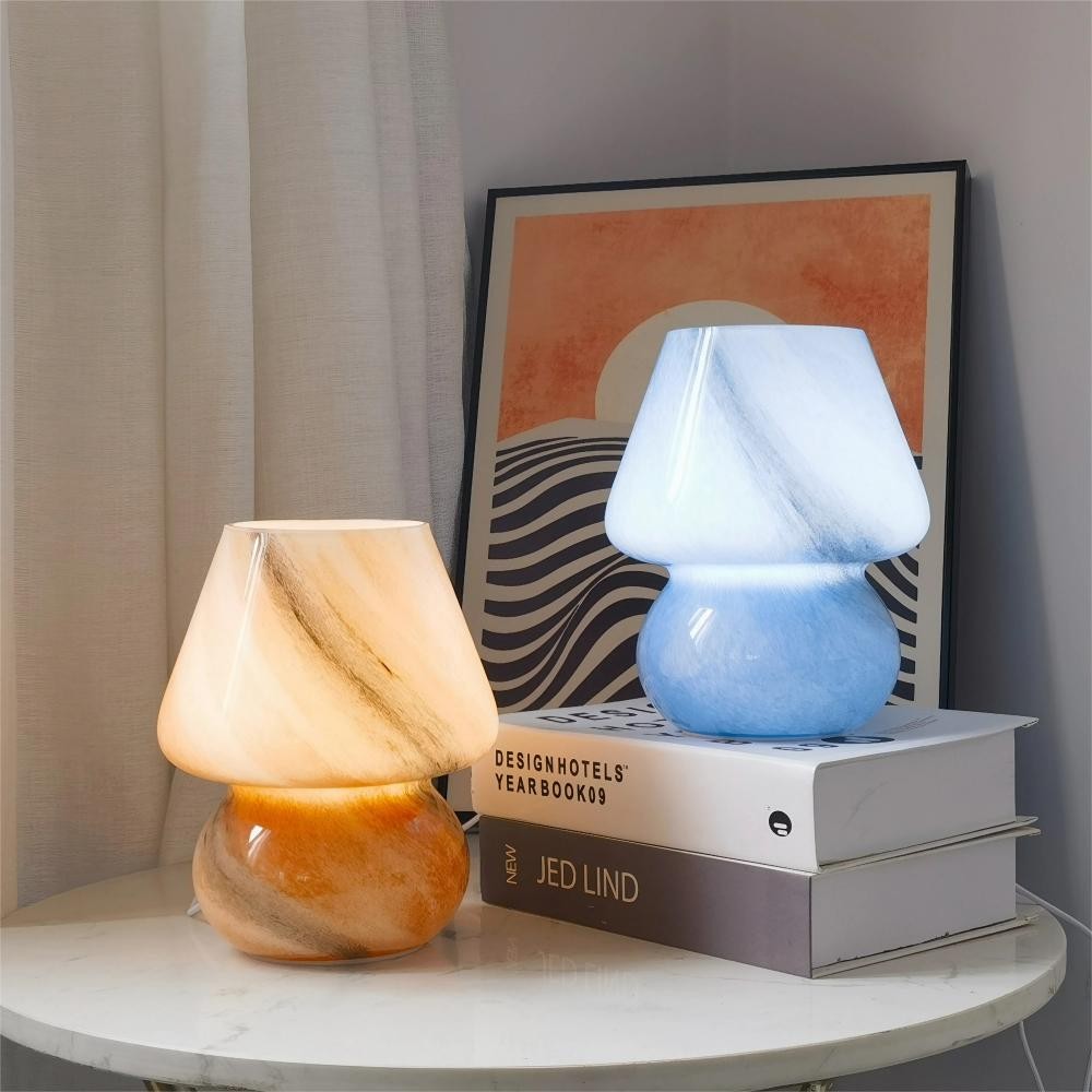 Planet Handgemaakte Glazen Paddestoel Tafellamp HL180