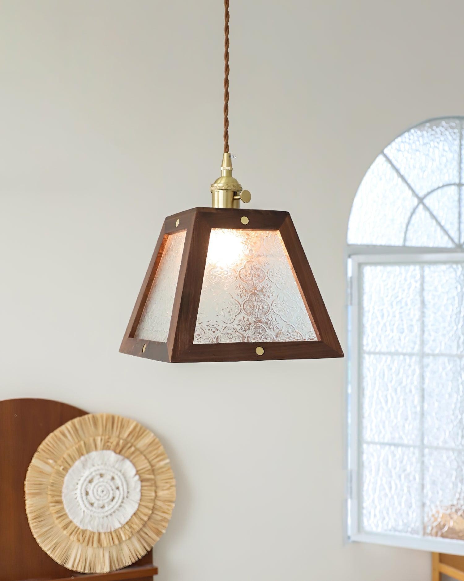Retro patroon glazen hanglamp HL405