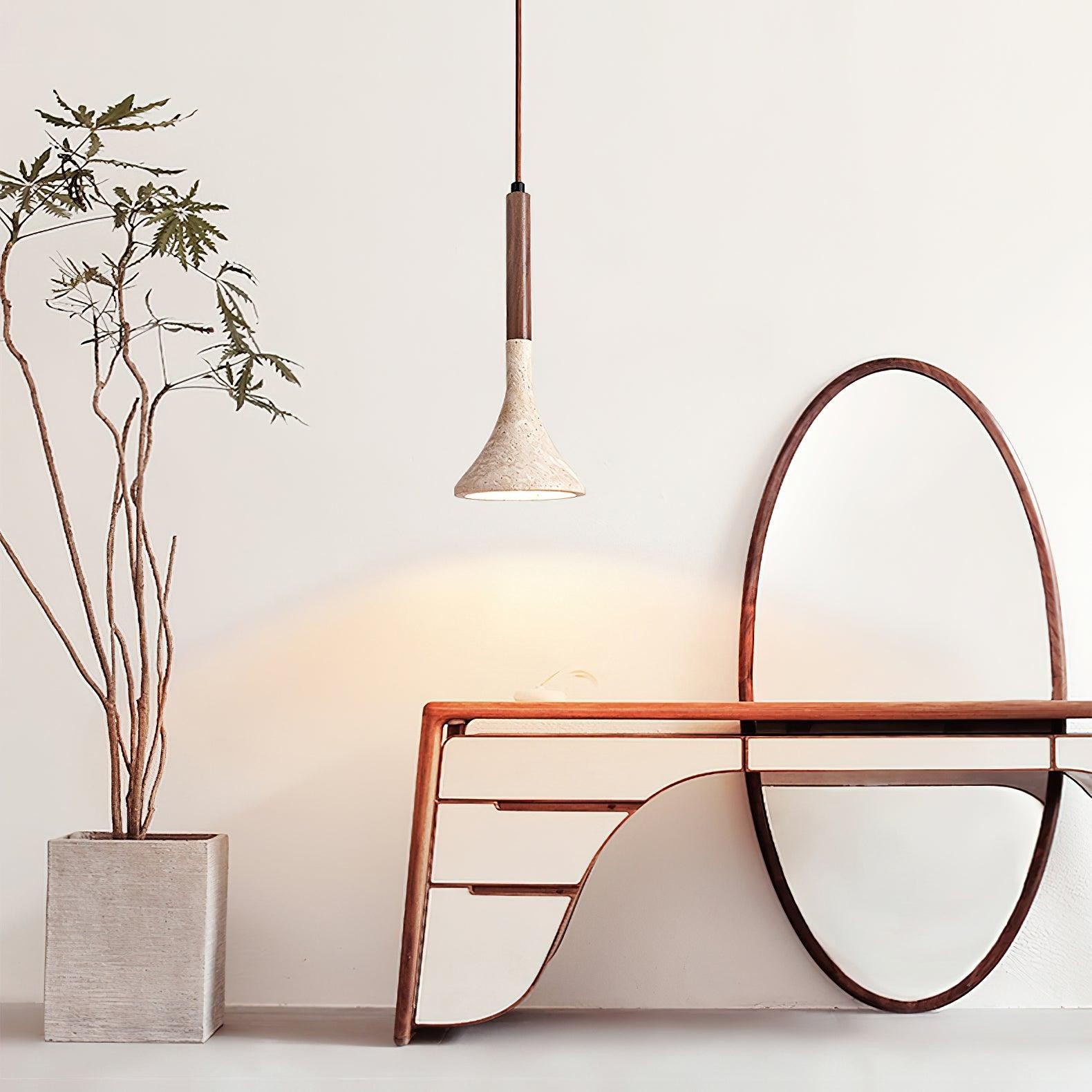 Alphomo Japandi travertijn hanglamp HL3443