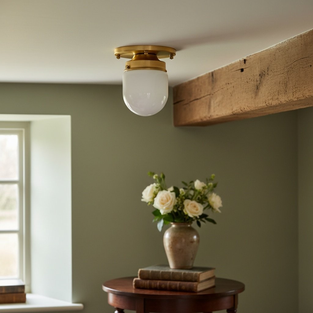 Opaalglas plafond- en wandlamp - Art Deco kleine bolvormige armatuur HL1662