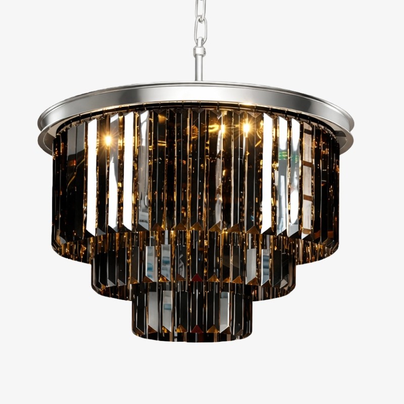Aurevon Crystal Prism Modern Plafondkroonluchter met Metalen Frame voor Thuis en Hotel HL2298
