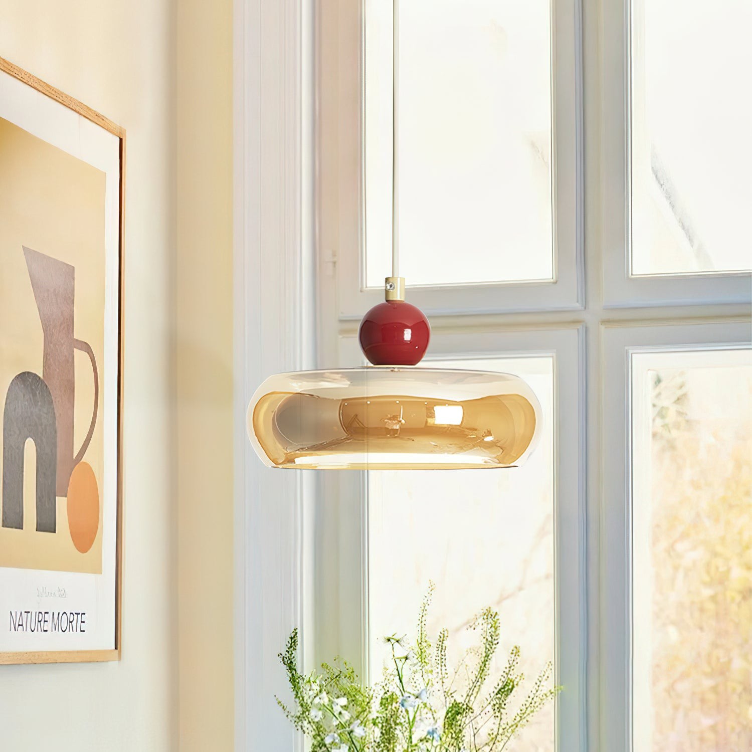 Hanglamp van kersenglas HL762