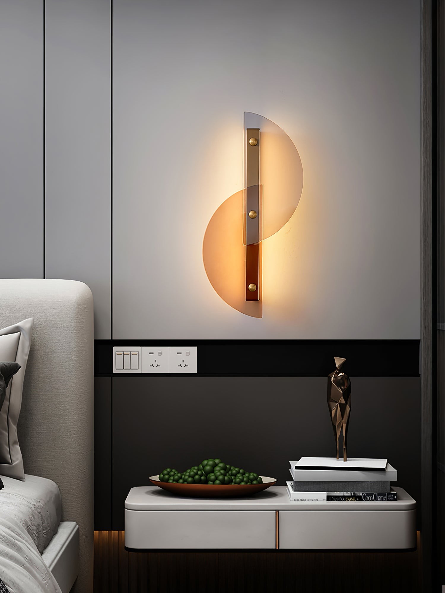 Eenvoudige waaiervormige glazen boogwandlamp HL635