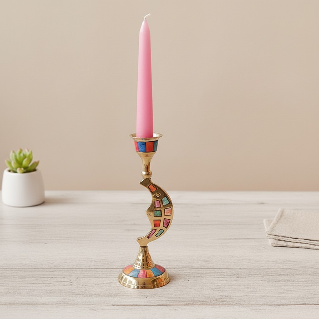 Ossik Veld Vintage Scandinavische Kandelaar - Schelpen en Koeienbotten voor een artistiek accent in huis HL2523