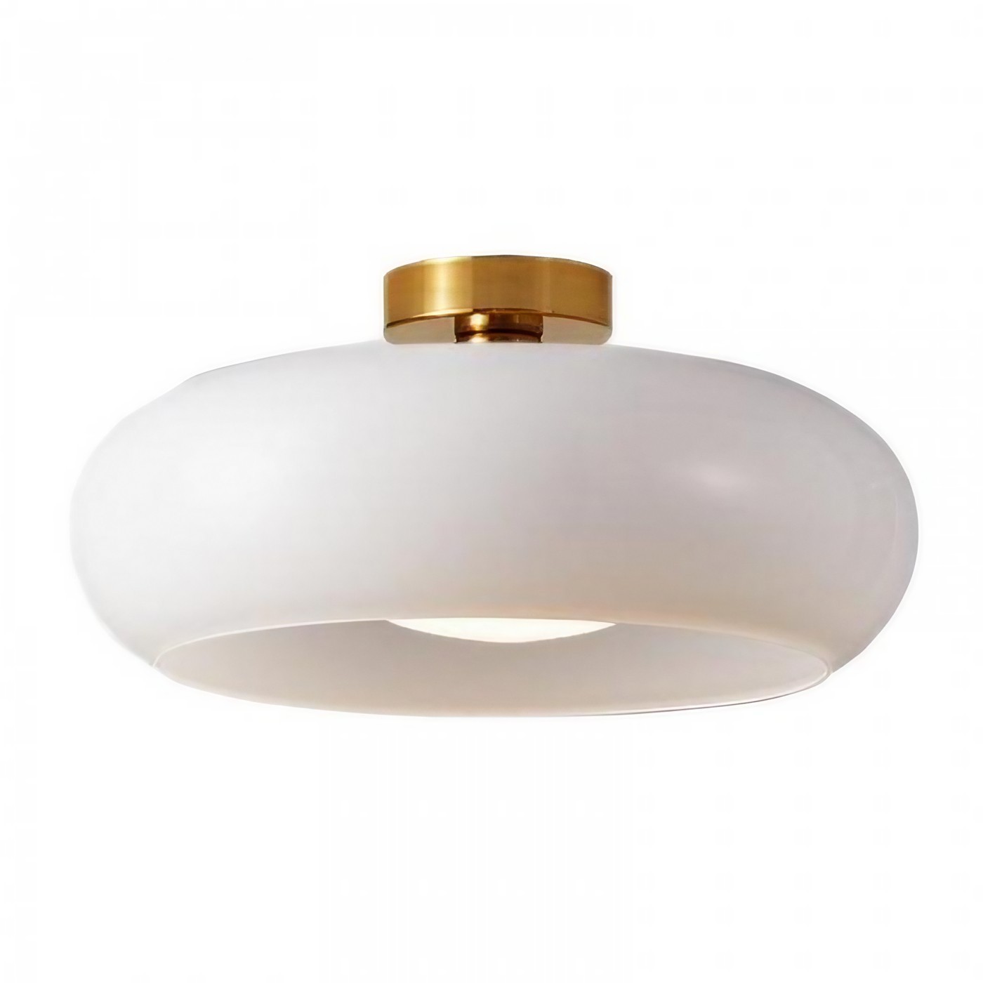 Retro messing schijf Bauhaus glazen plafondlamp HL167