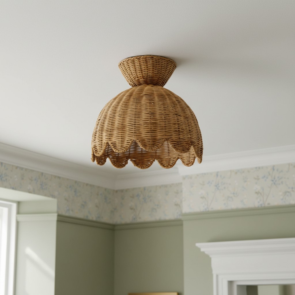 Rattalia plafondlamp - Sculpturaal bloemmotief in natuurlijke stijl voor keukeneiland HL2433