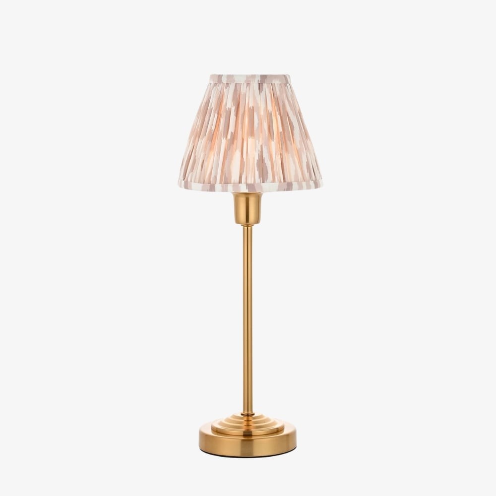 Bronzuno Tafellamp met Patroonstof - Messing of Bronskleurige Afwerking Modern-Boheemse Nacht- & Woonkamerlamp HL2152