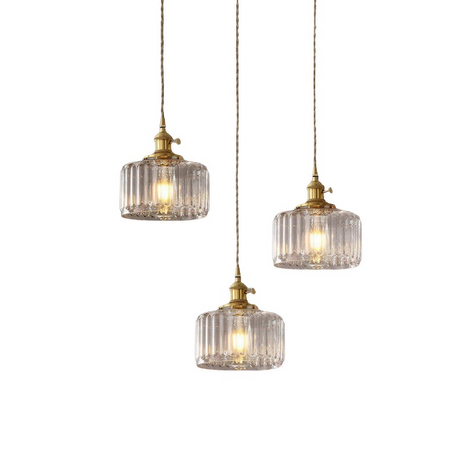 Retro Korte Cilinder Golvende Glazen Hanglamp HL315