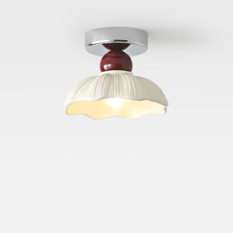 Nordic Retro Bloemblaadje Crème Plafondlamp HL229