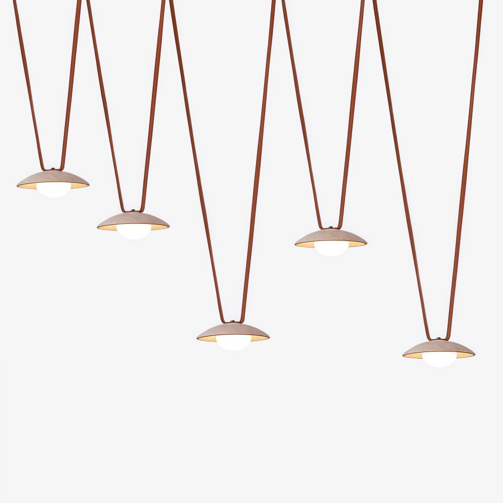 Hanglamp van leer met Light Rail-design HL3241