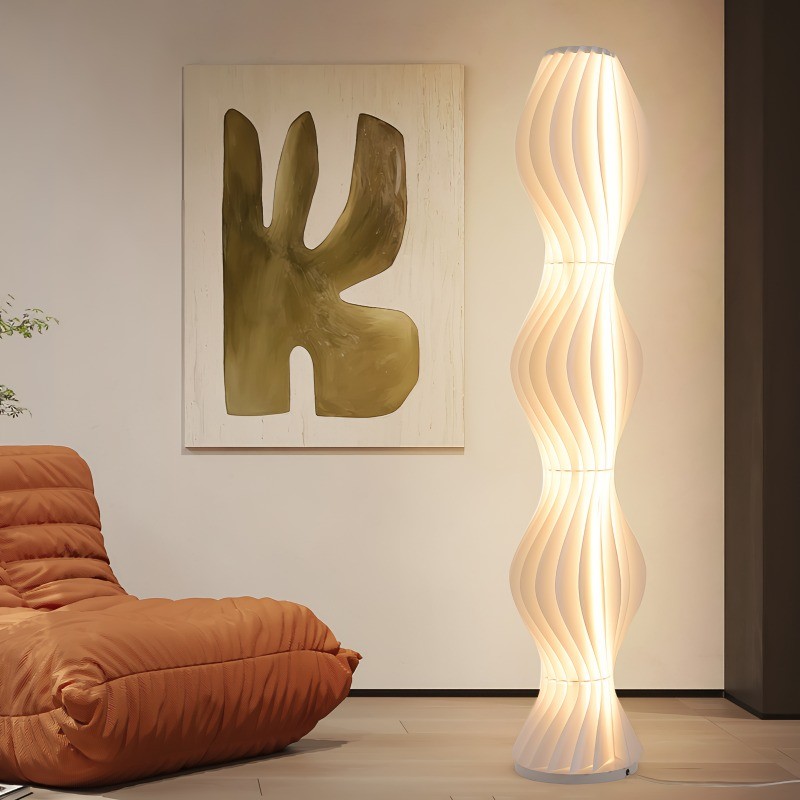 Vapor Vloerlamp Wit Gegolfd