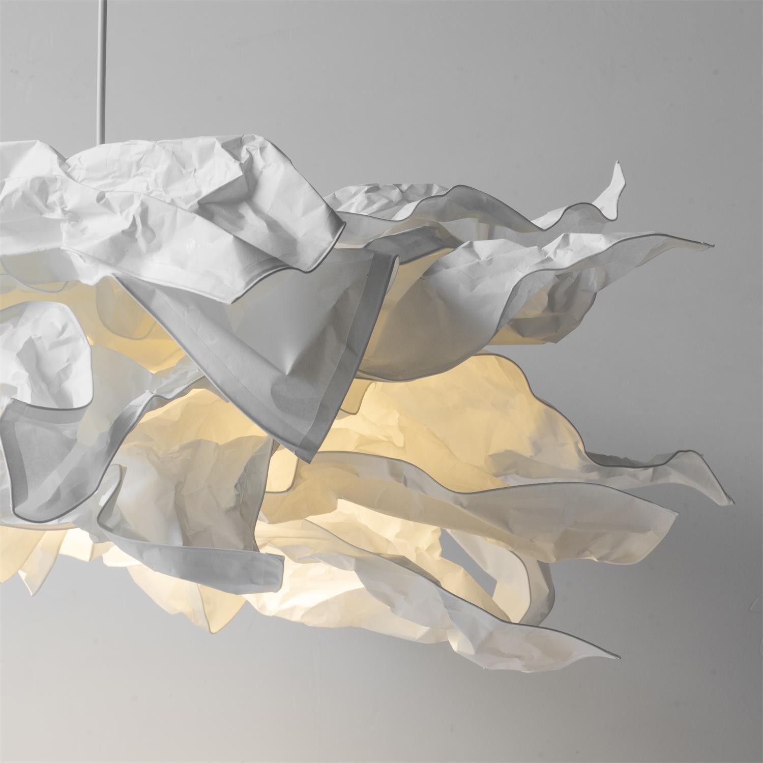 Moderne crèmekleurige papieren hanglamp HL636