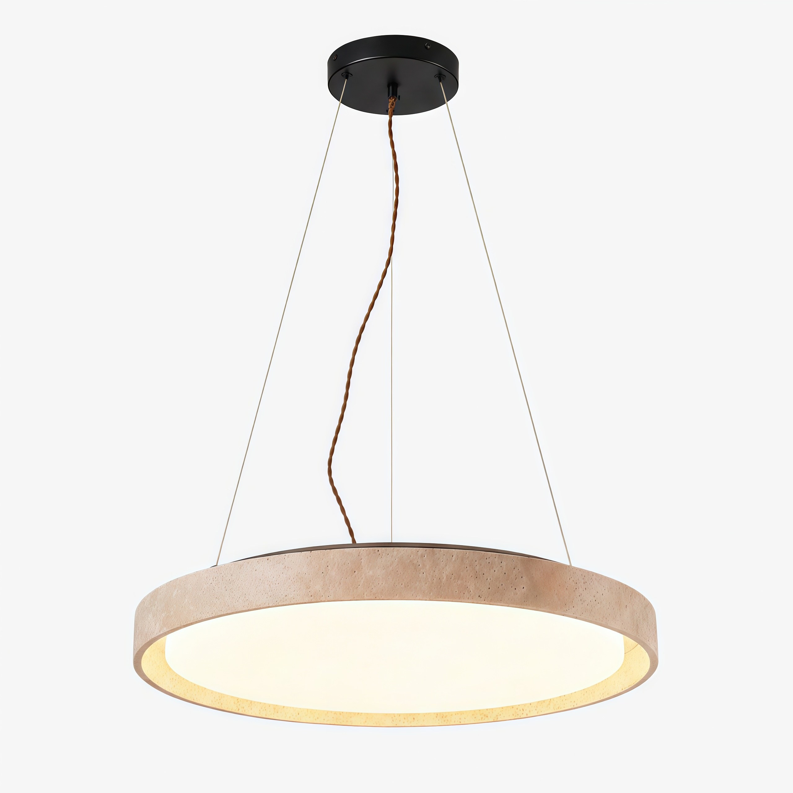Miravelle minimalistische hanglamp met natuurstenen kap voor de eetkamer HL2464