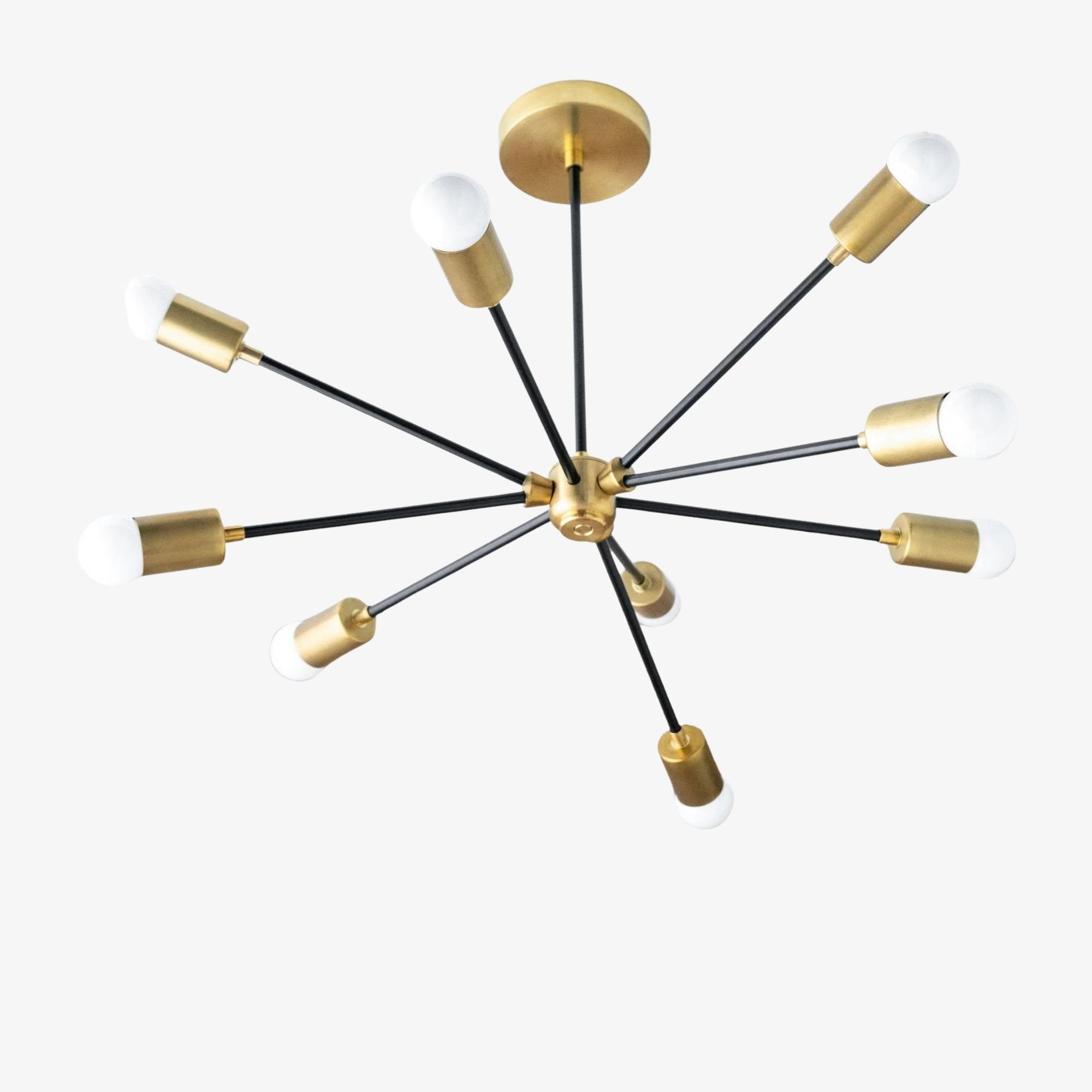 Mobilux Line Mid Century Sputnik Kroonluchter - Moderne Plafondlamp van Messing HL1679