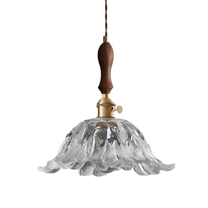 Retro Franse bloemen glazen hanglamp HL1275