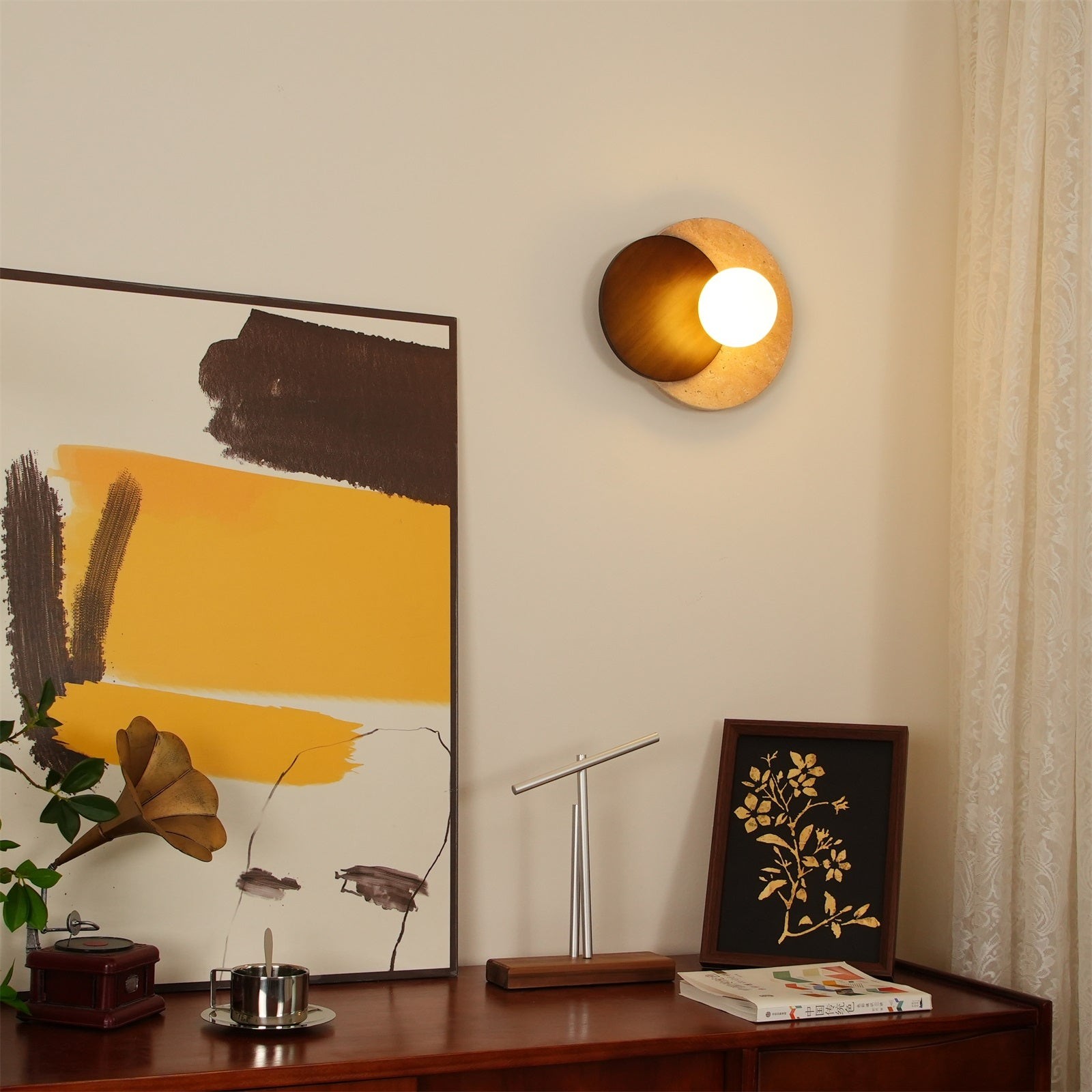 Eenvoudige dubbele cirkel splicing wandlamp HL646