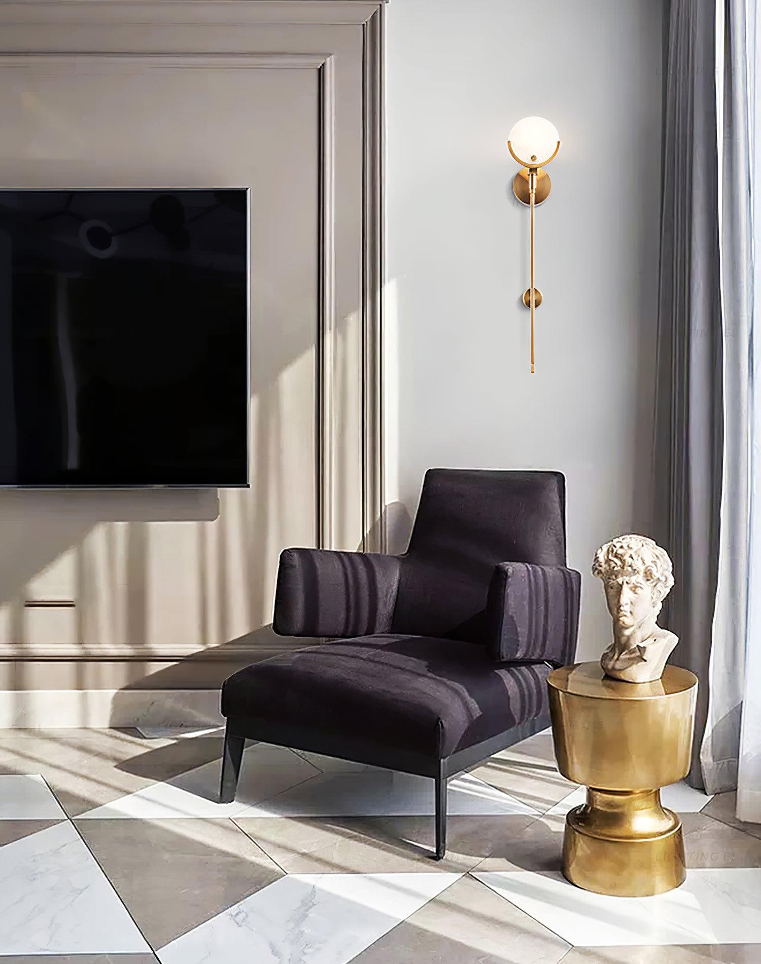 Ava messing alabaster wandlamp HL2941