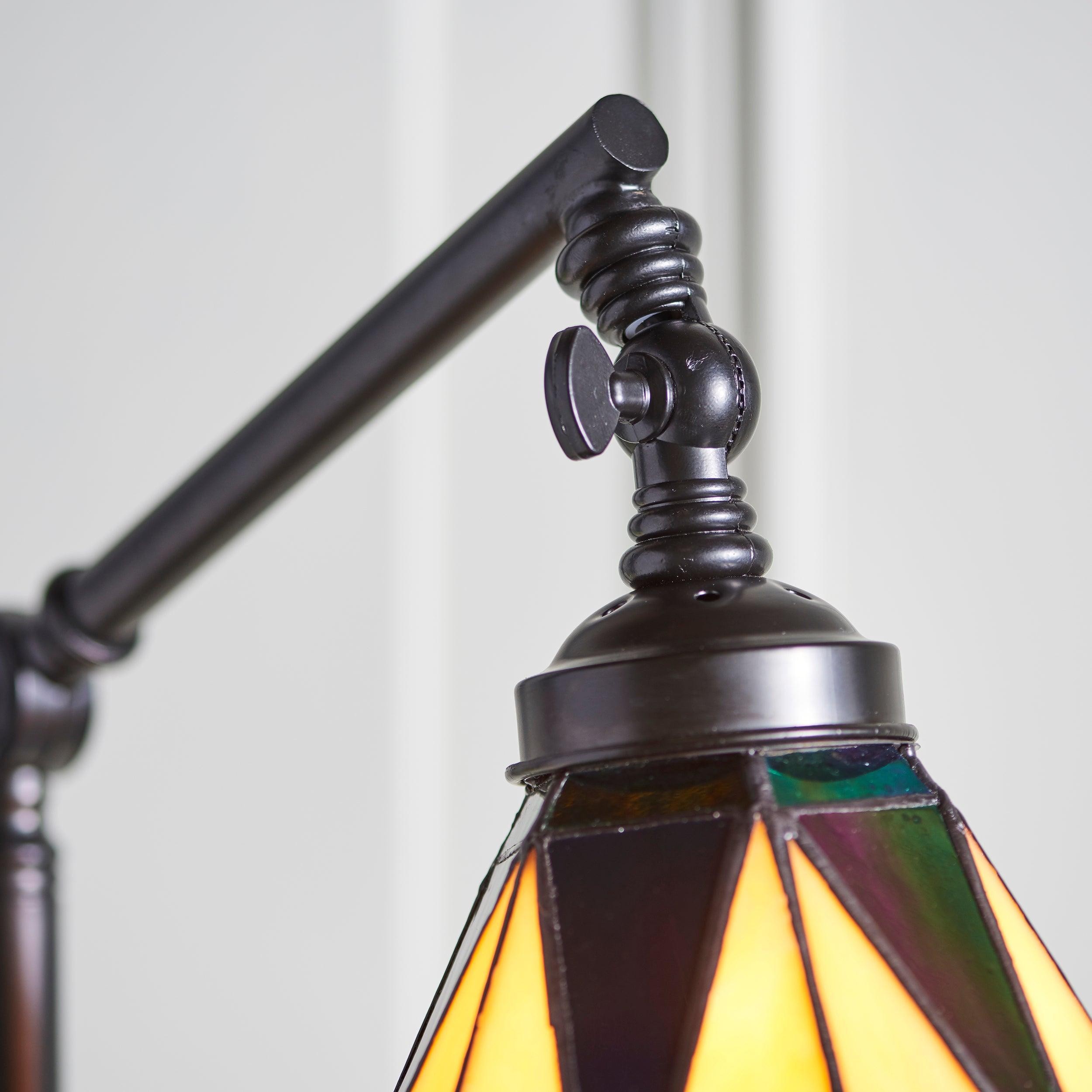 TF Dark Star Tiffany Task vloerlamp - Art Deco vloerlamp met glas-in-lood voor de woonkamer HL2249