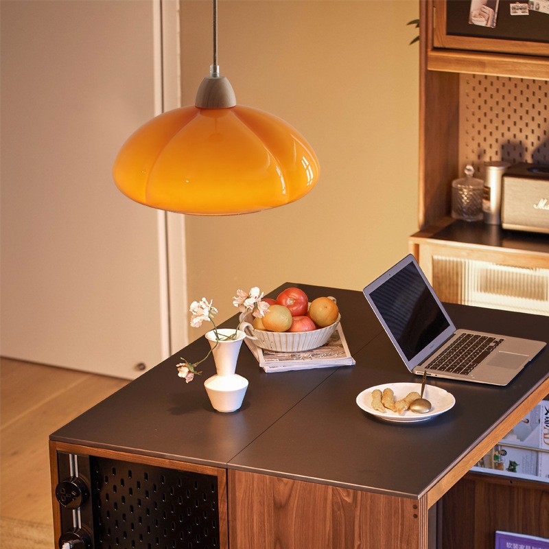 Nordic Retro Oranje Glazen Hanglamp HL133