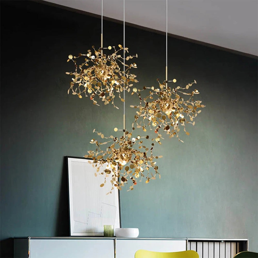 Moderne creatieve decoratieve bladroestvrijstalen hanglamp HL466