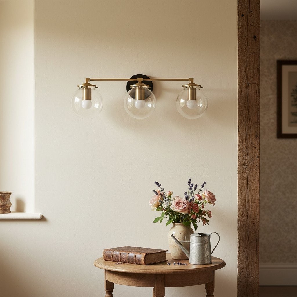 Glorica Glass 3 Shade Globe Vanity Light - Zachte badkamerlamp HL1691