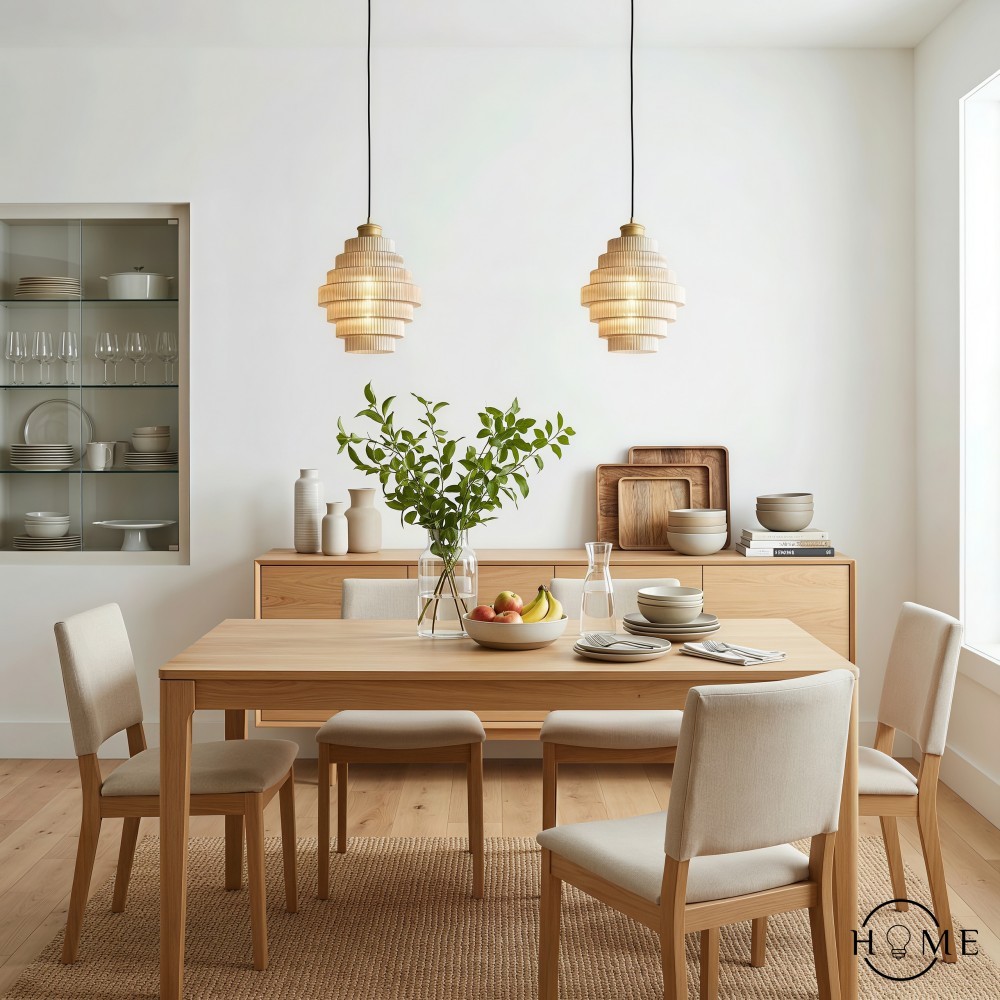 Moderne Creatieve Hanglamp van Geplooid Glas - Flesvormige Hanglamp voor de Eetkamer HL615