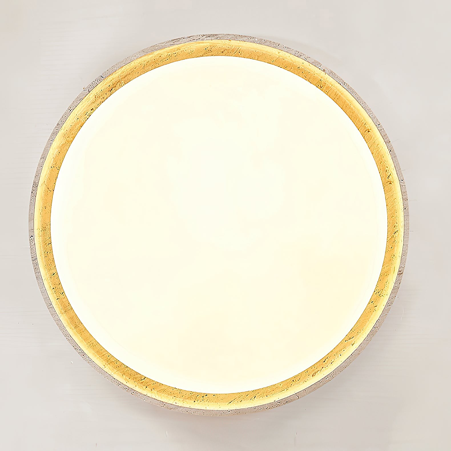 Ultradunne ronde plafondlamp van travertijn HL3243