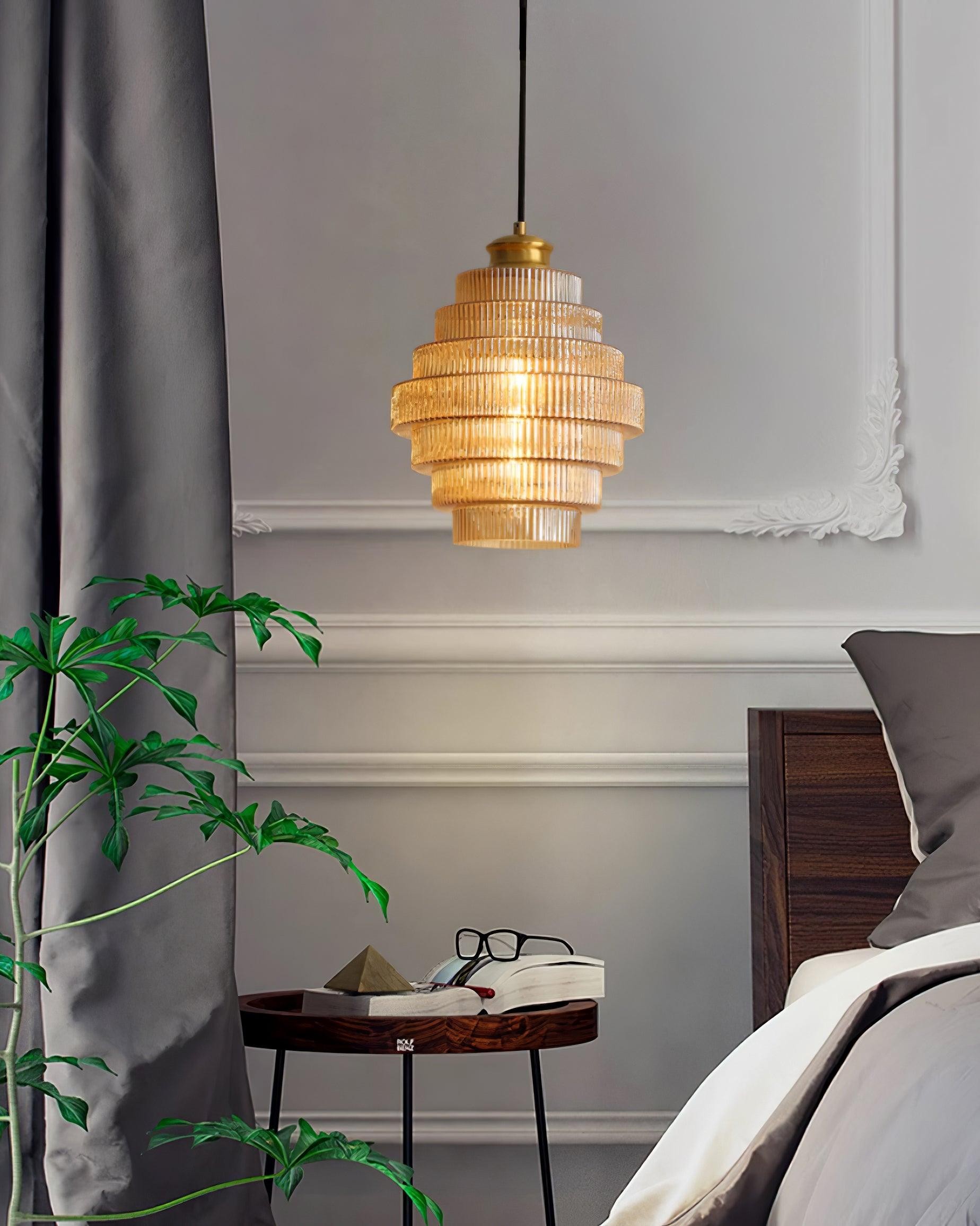 Moderne Creatieve Hanglamp van Geplooid Glas - Flesvormige Hanglamp voor de Eetkamer HL615
