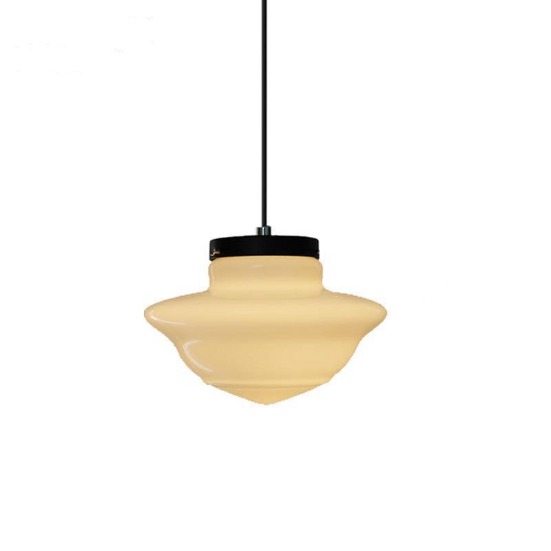 Vintage witte geometrische hanglamp van melkglas HL1022