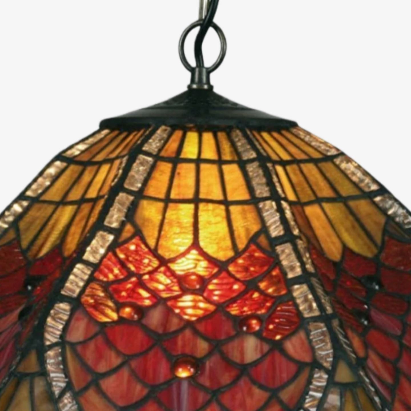 TF Orsino Vintage Art Deco Hanglamp - Verlichting van getextureerd glas voor slaapkamers en hallen HL2095