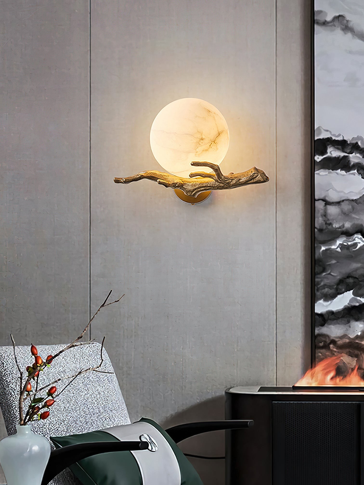 Retro Twigs Alabaster wandlamp HL2988