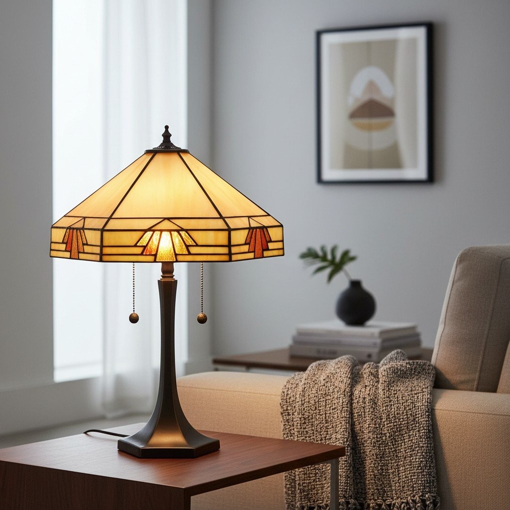 TF Nevada Geometrische Tafellamp met Glas-in-lood - Tafellamp voor Woonkamers en Slaapkamers HL2131