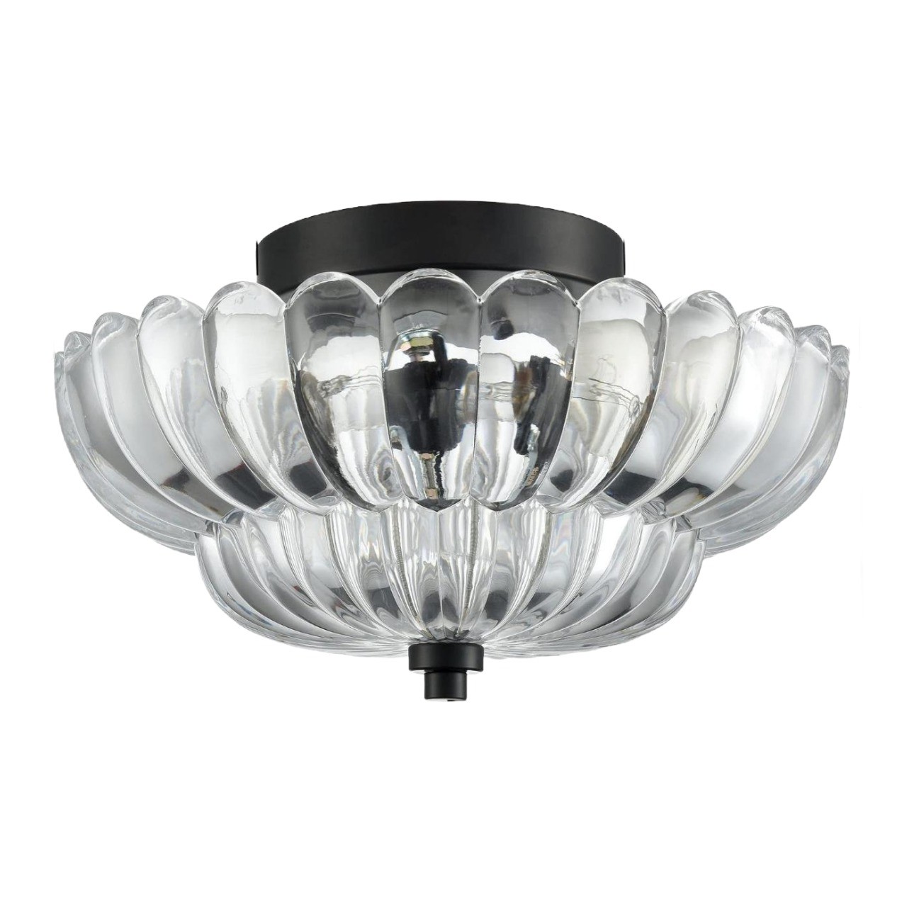 Semi-plafondlamp in parapluvorm, glazen lamp HL945