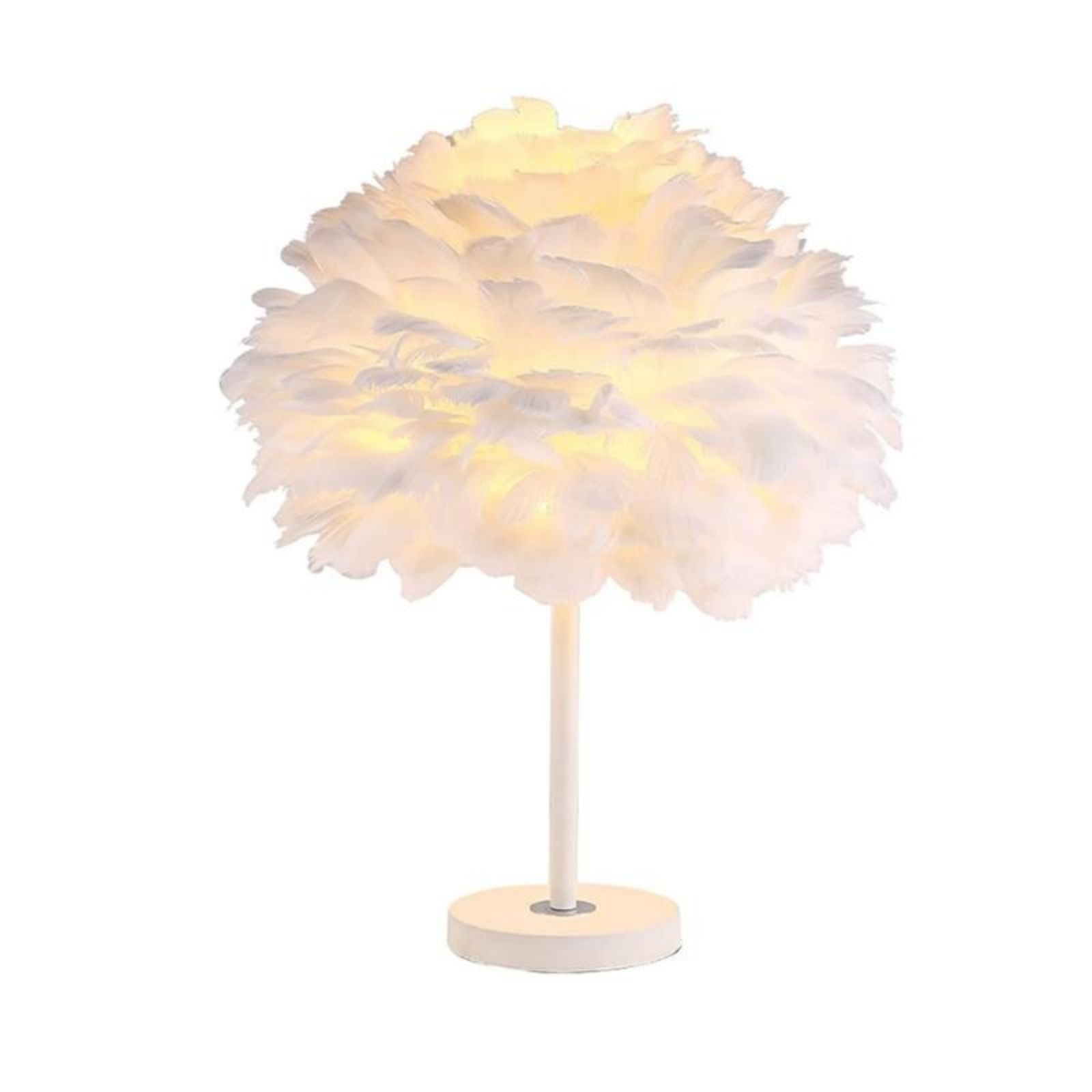 Moderne pluizige Feather tafellamp voor slaapkamer HL09