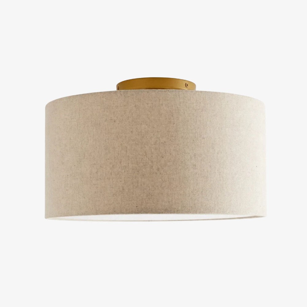Jelvane Drum Flush Mount met stoffen kap HL1480