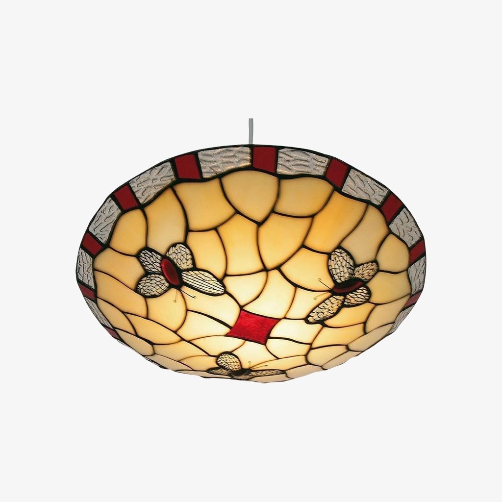 TF Butterfly hanglamp - Decoratieve hanglamp met glas-in-lood voor slaapkamer of hal HL2027