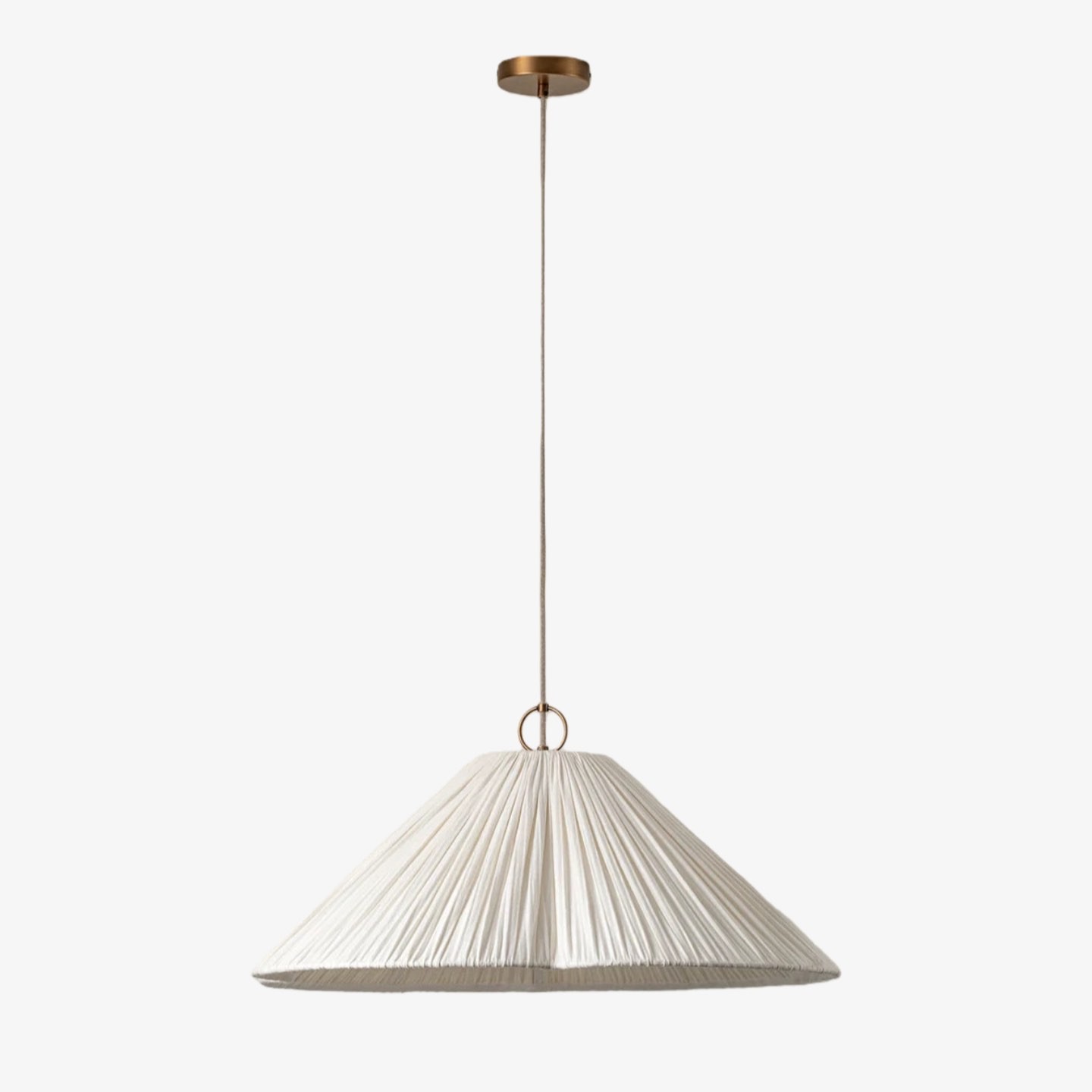 Lindi - oversized geschulpte hanger van verouderd messing en linnen HL1803