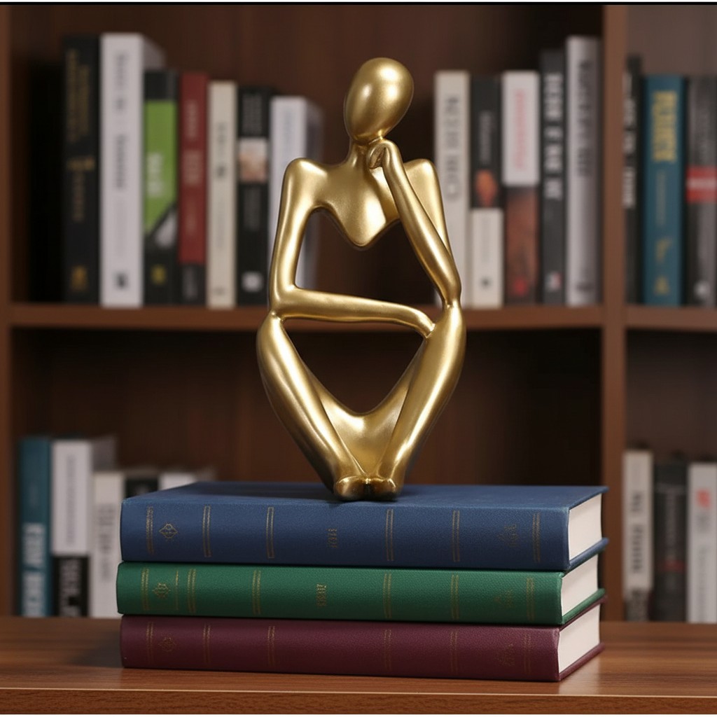 Floxo Lazy Dog en Abstracte Scandinavische Mensenfiguur Minimalistische Sculptuur voor Moderne Planken en Bureaus HL2521