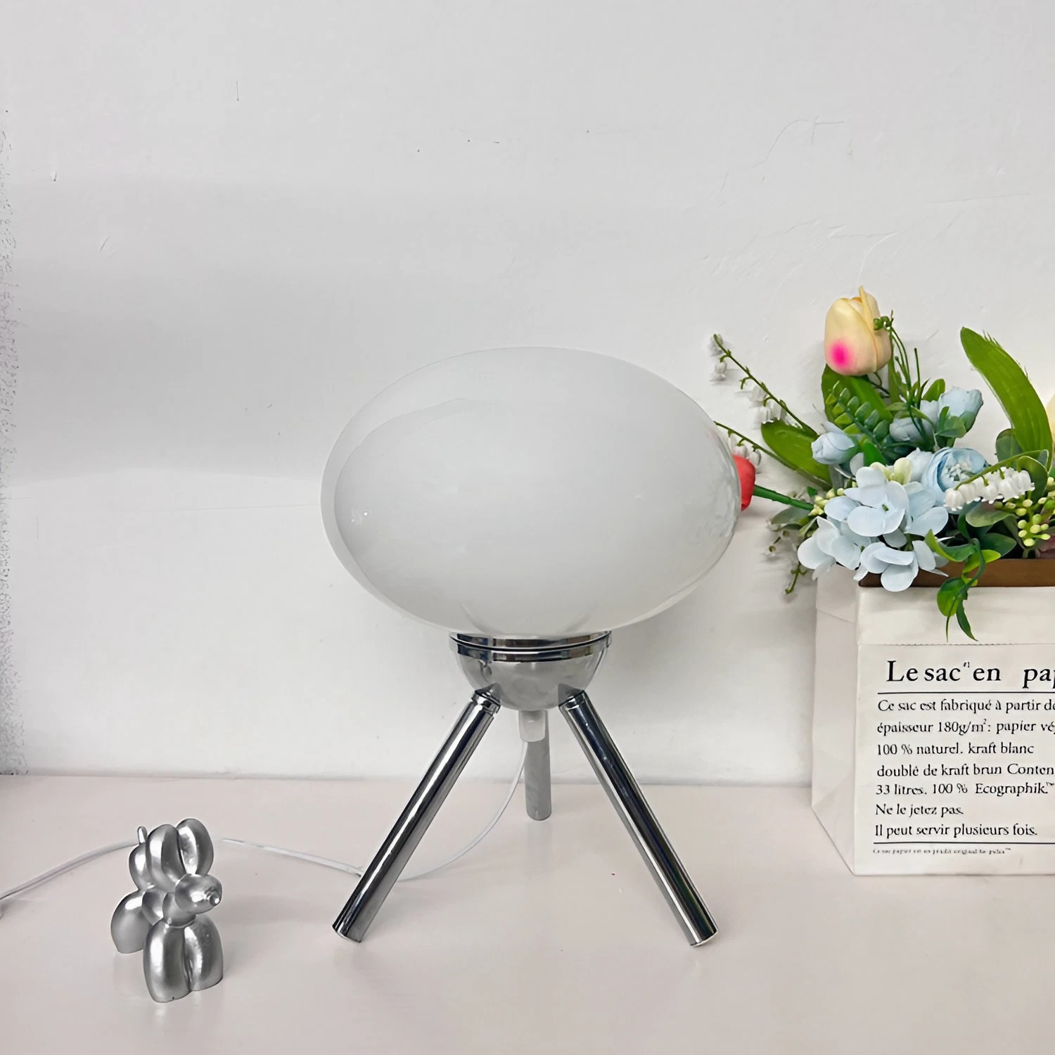 Lollipop moderne Bauhaus glazen driepoot tafellamp HL96