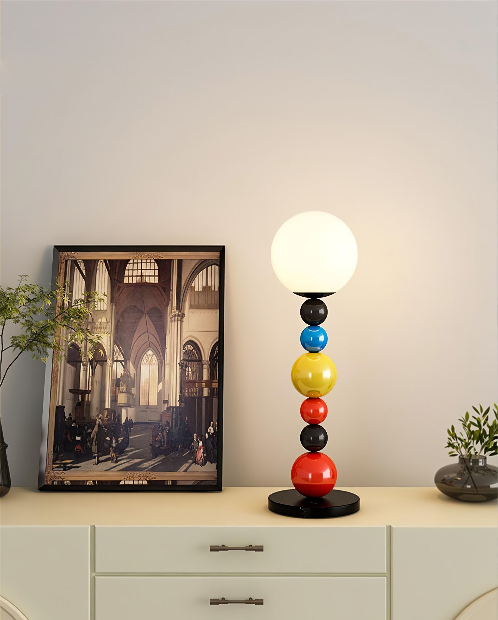 Kleurrijke ronde bol vloerlamp HL485