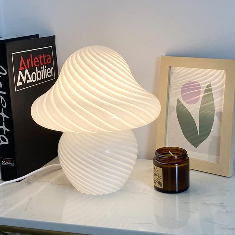 Mushroom LED Nachtlampjes Glazen Tafellamp HL25