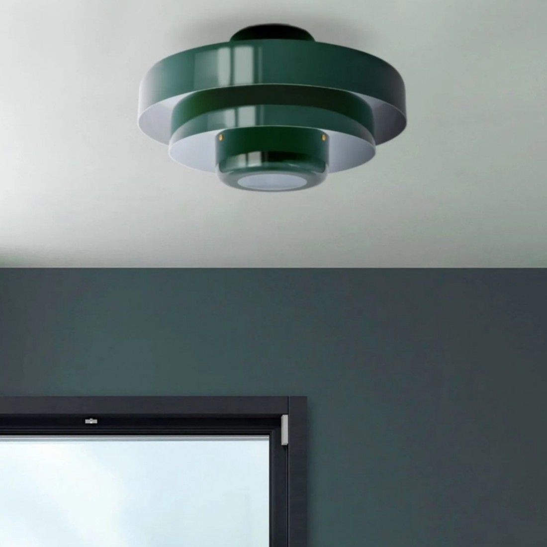Veleora Bauhaus Drielaagse Plafondlamp - Kleurrijke Metalen Schijflamp HL1843