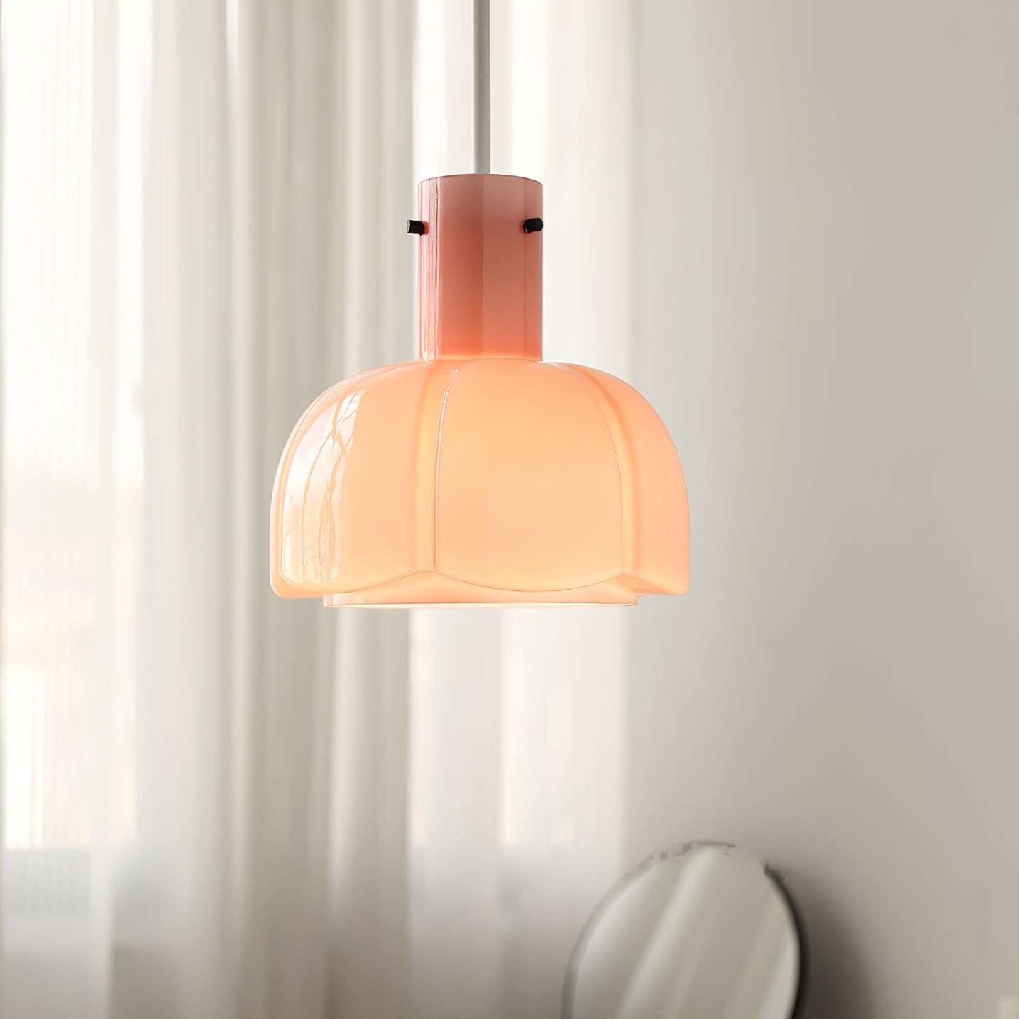 Franse pastorale stijl bloemblaadje glazen hanglamp HL637