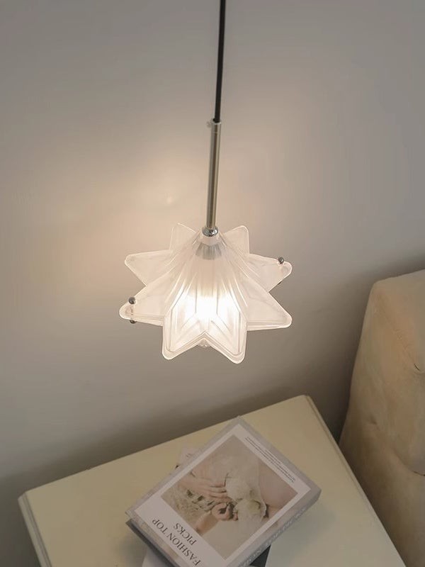 Art Deco Astris Elara Star hanglamp - hanglamp van matglas met geometrische stijl HL1792