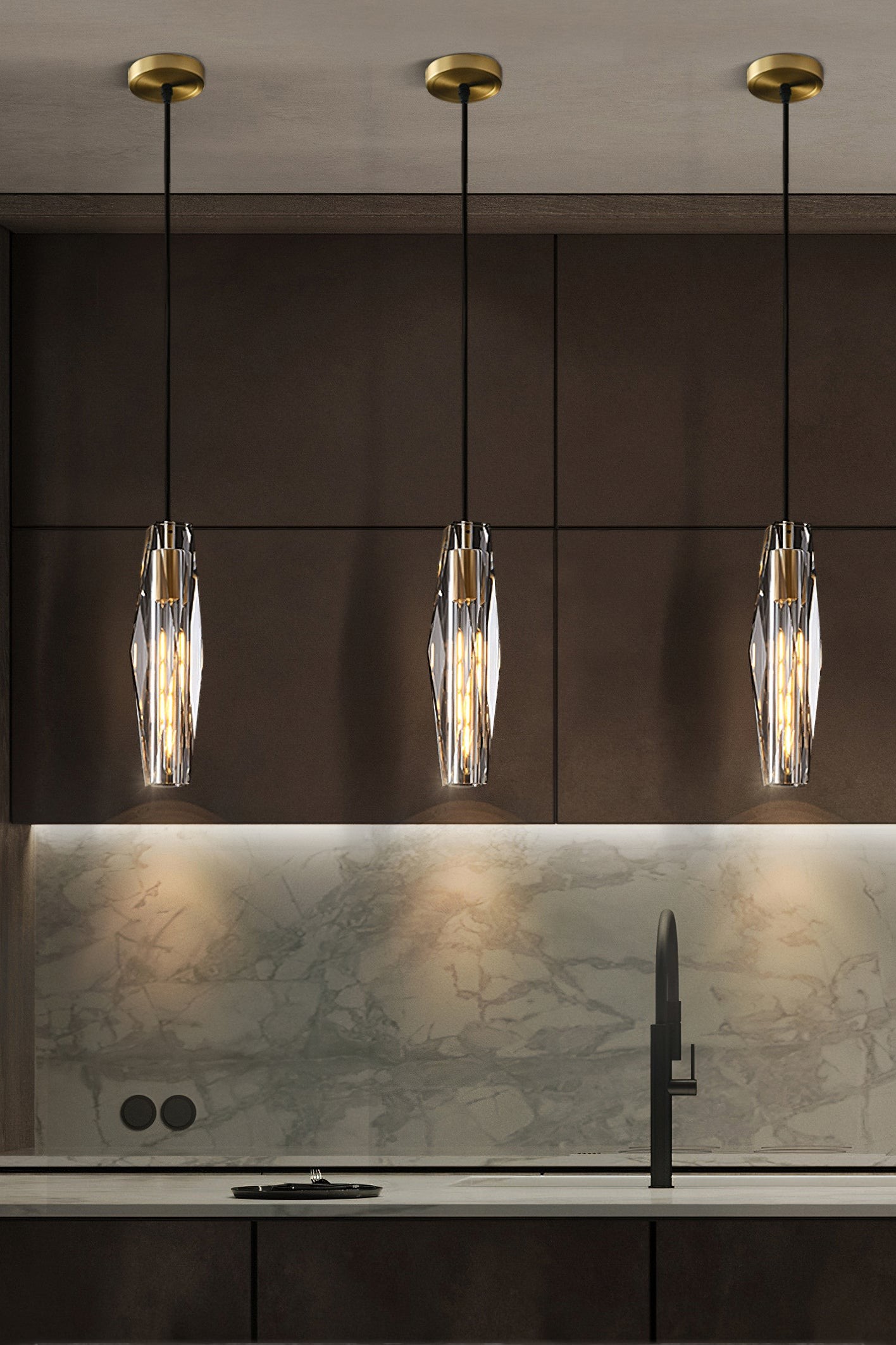 Kristallen koperen hanglamp HL1130