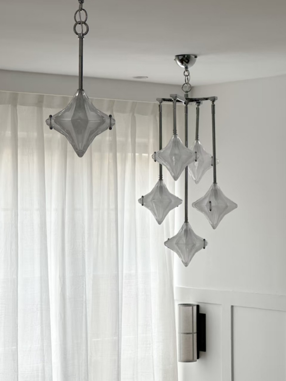 Art Deco Astris Star Kroonluchter - Decoratief armatuur van gematteerd glas voor eetkamer HL1791