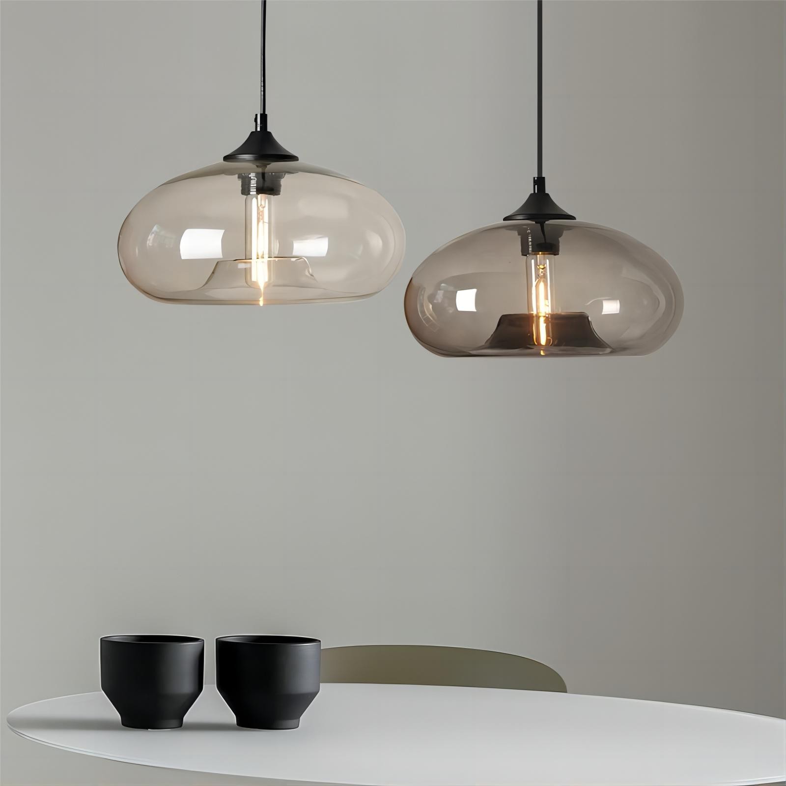 Scandinavische Macaron transparant glas kunst hanglamp HL109