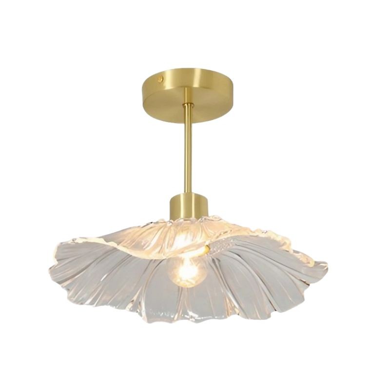 Vintage Glazen Plafondlamp met Lotus Bloem HL217
