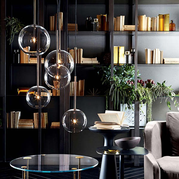 Glazen bollen hanglamp