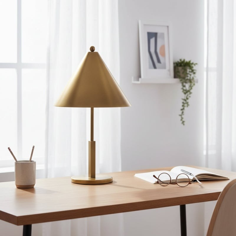 Aurecyl Tafellamp - Slanke, taps toelopende metalen tafellamp met vintage-look voor de woonkamer HL1853